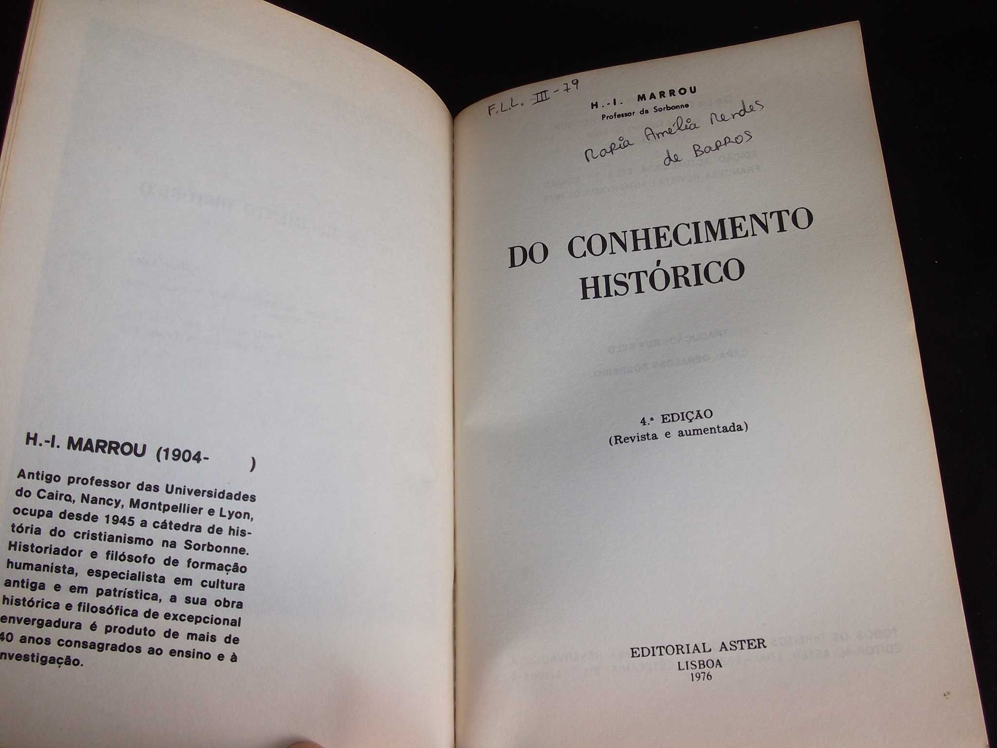 Livro Do conhecimento histórico Marrou Aster