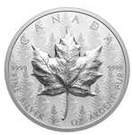 Монета 2024 Пульсирующий кленовый лист Канада Серебро 1 Oz