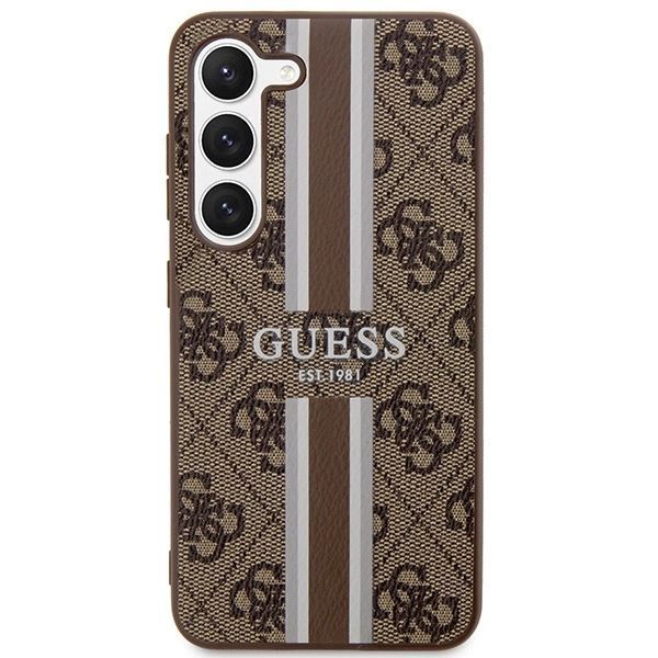 Etui Guess 4G Printed Stripes na Samsung Galaxy S23 - brązowe