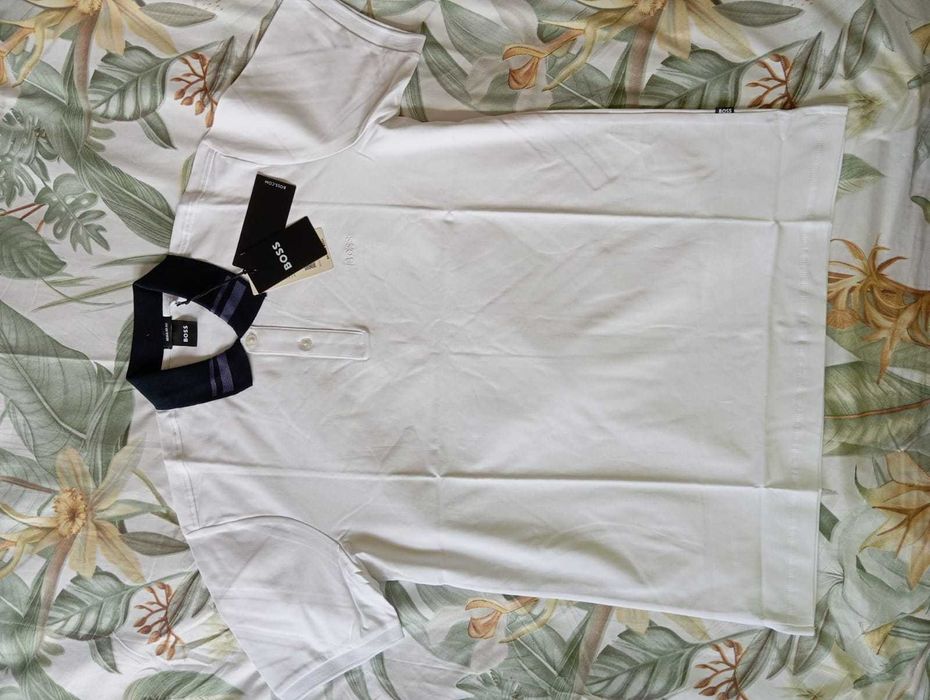 Koszulka polo Hugo Boss regular fit, biała rozmiar L promocja