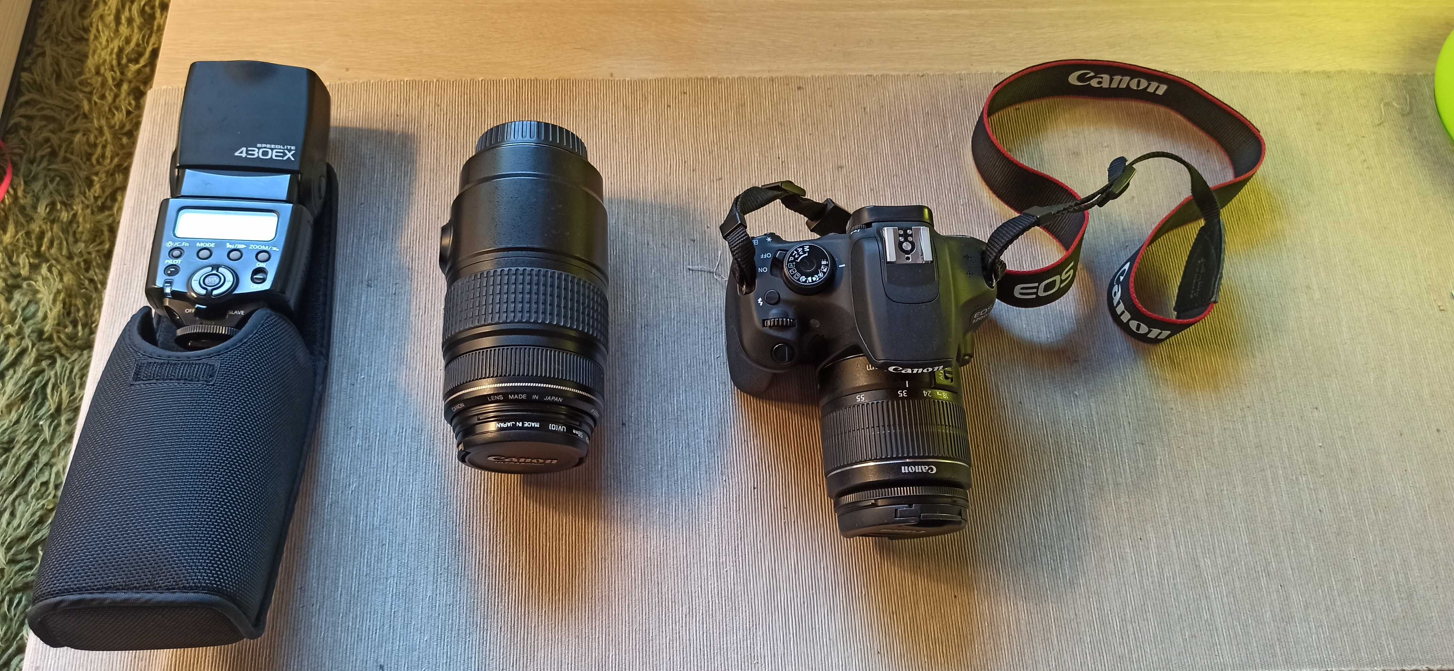 Lustrzanka: Canon  EOS 1200d + obiektyw 18-55 3.5-5.6 +obiektyw makro