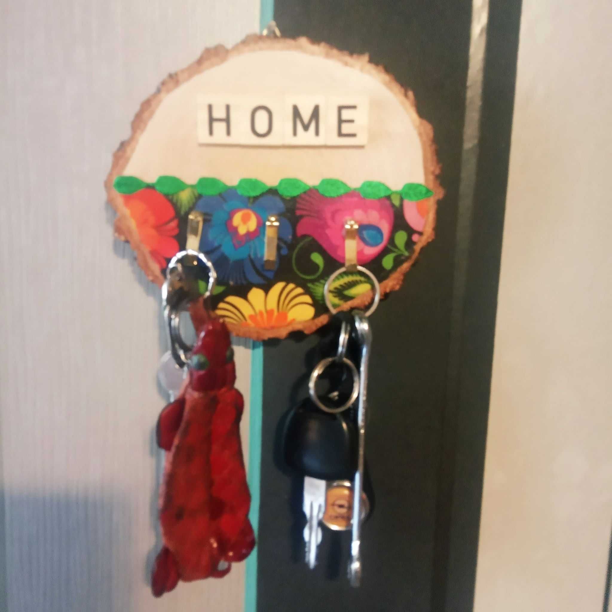 wieszak na klucze handmade - łowicka wycinanka