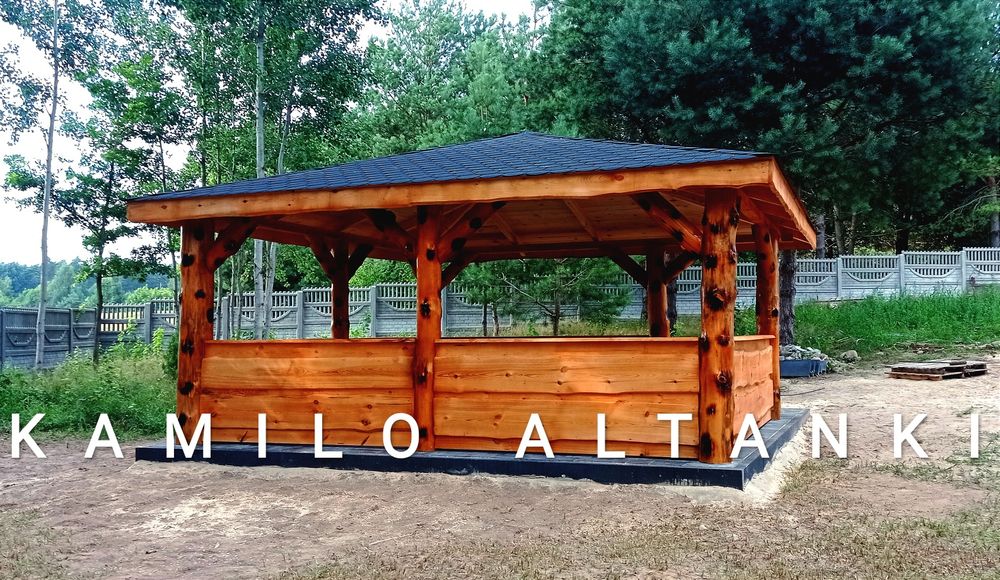 Altanka na grubym balu altana altanki altany ogrodowe