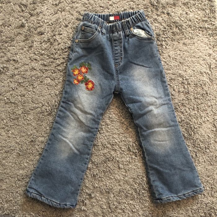 spodnie tommy hilfiger jeansy ocieplane na zime 5 lat 110-116 cm
