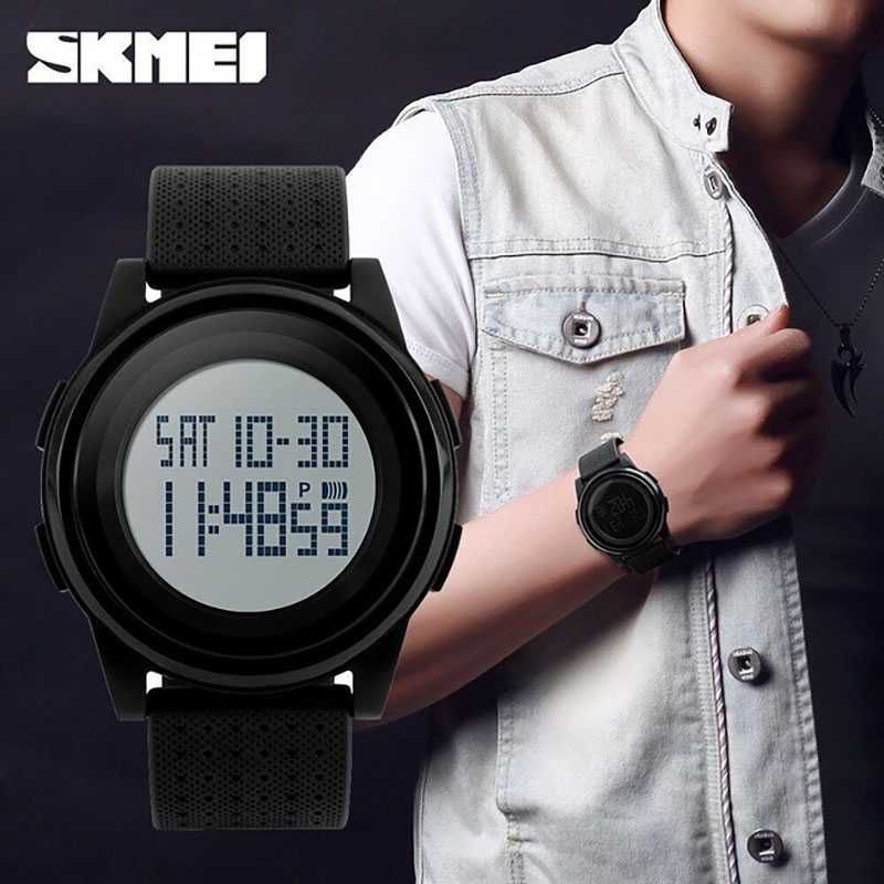 Часы SKMEI 1206 чёрные со светлым дисплеем