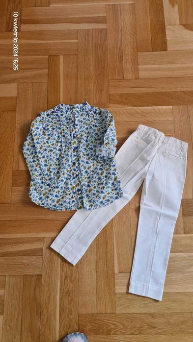 Zestaw Zara nowe spodnie i bluzka w bdb stanie 110