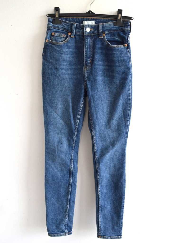 H&M grubsze spodnie jeansy w wysokim stanem 34 xs