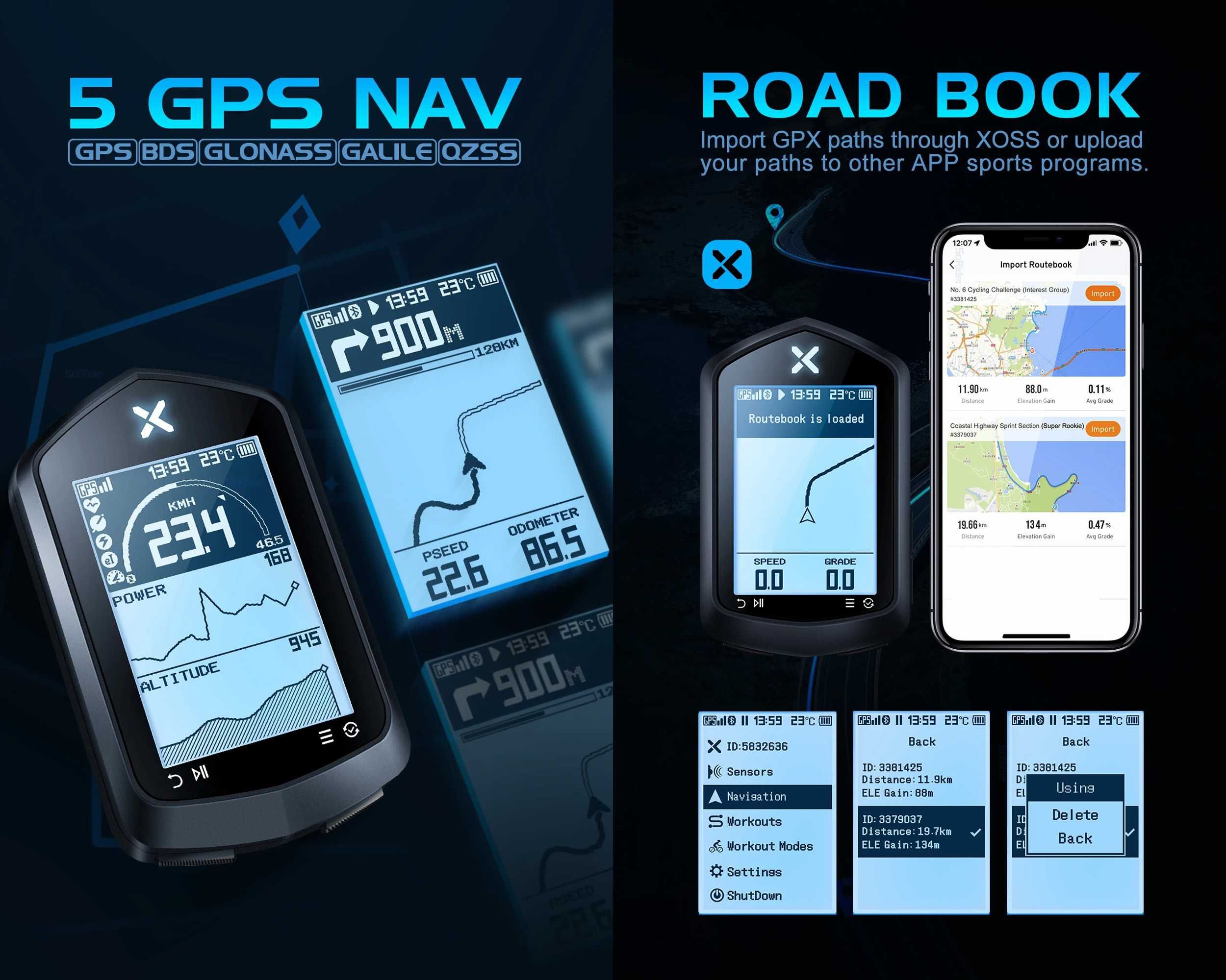 GPS Велокомп'ютер XOSS NAV