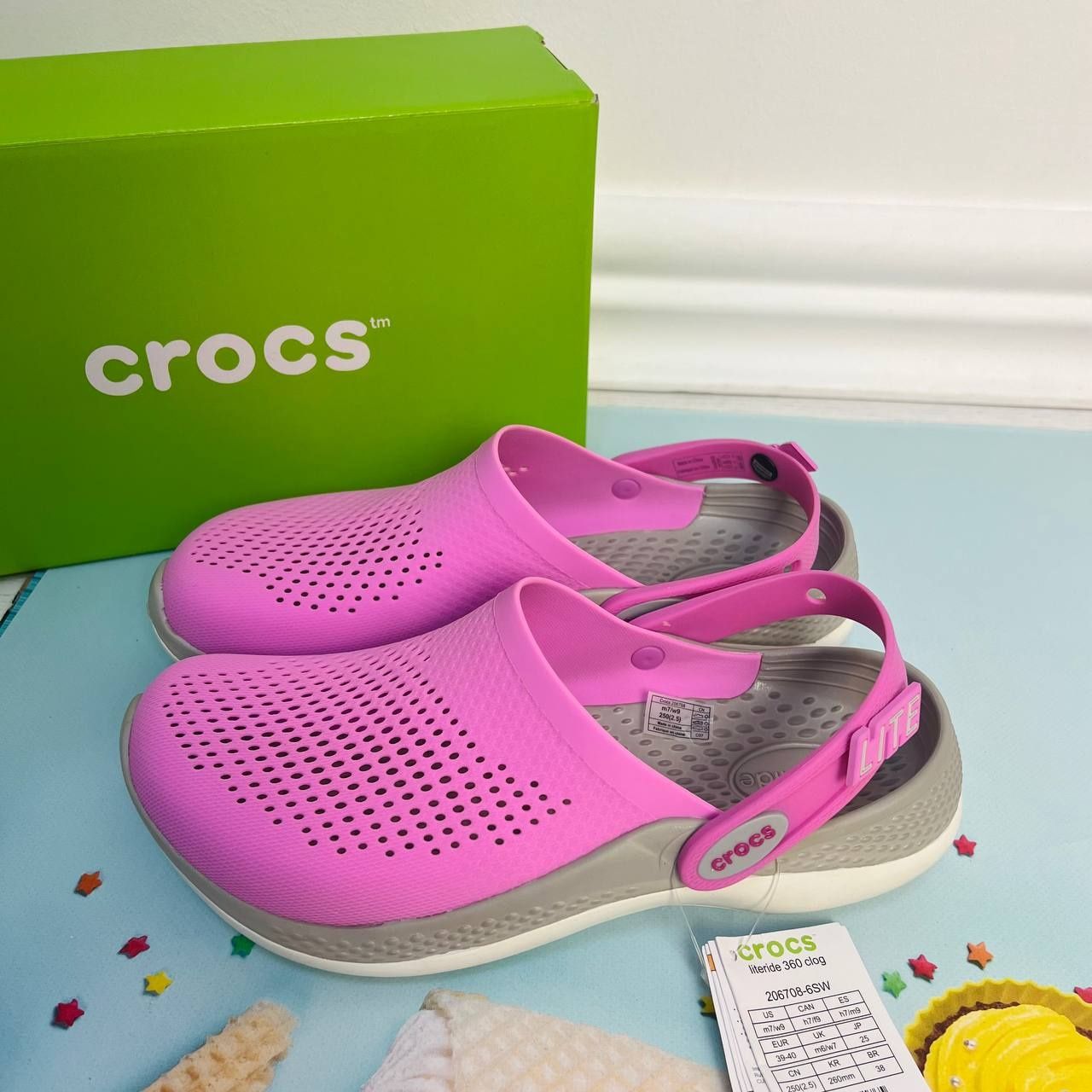 Новинка! Женские крокс Crocs LiteRide 360 Clog Taffy Pink розовые 39