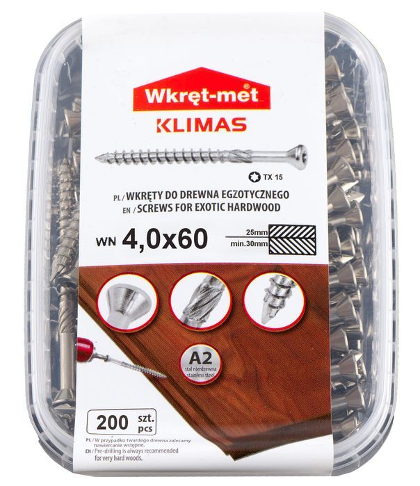 wkręty do podłóg i tarasów inox a2 wn 4.0x060