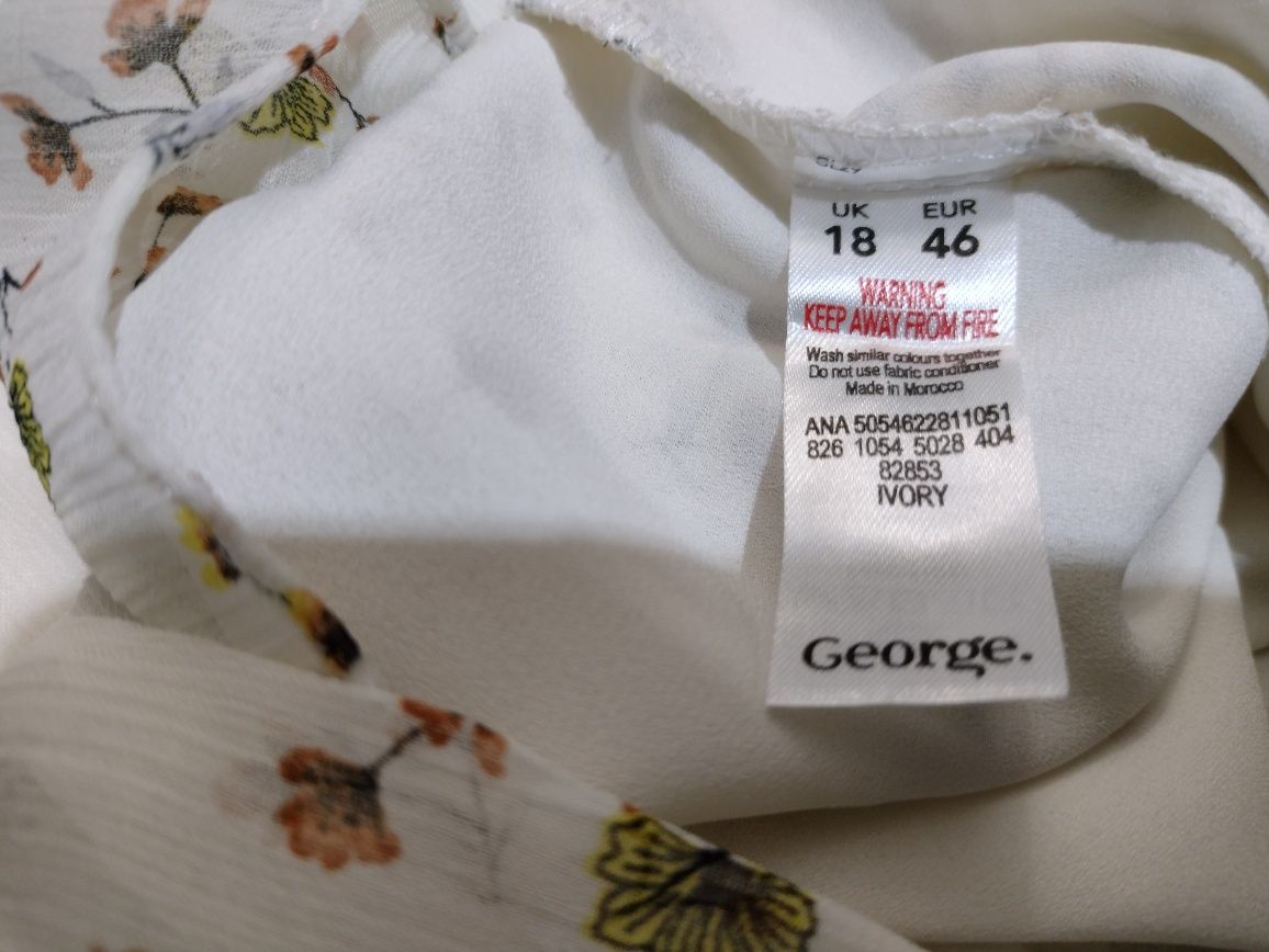 Ciążowa tunika bluzka bluzeczka zwiewna falbanki 3xl 46 George ciąża