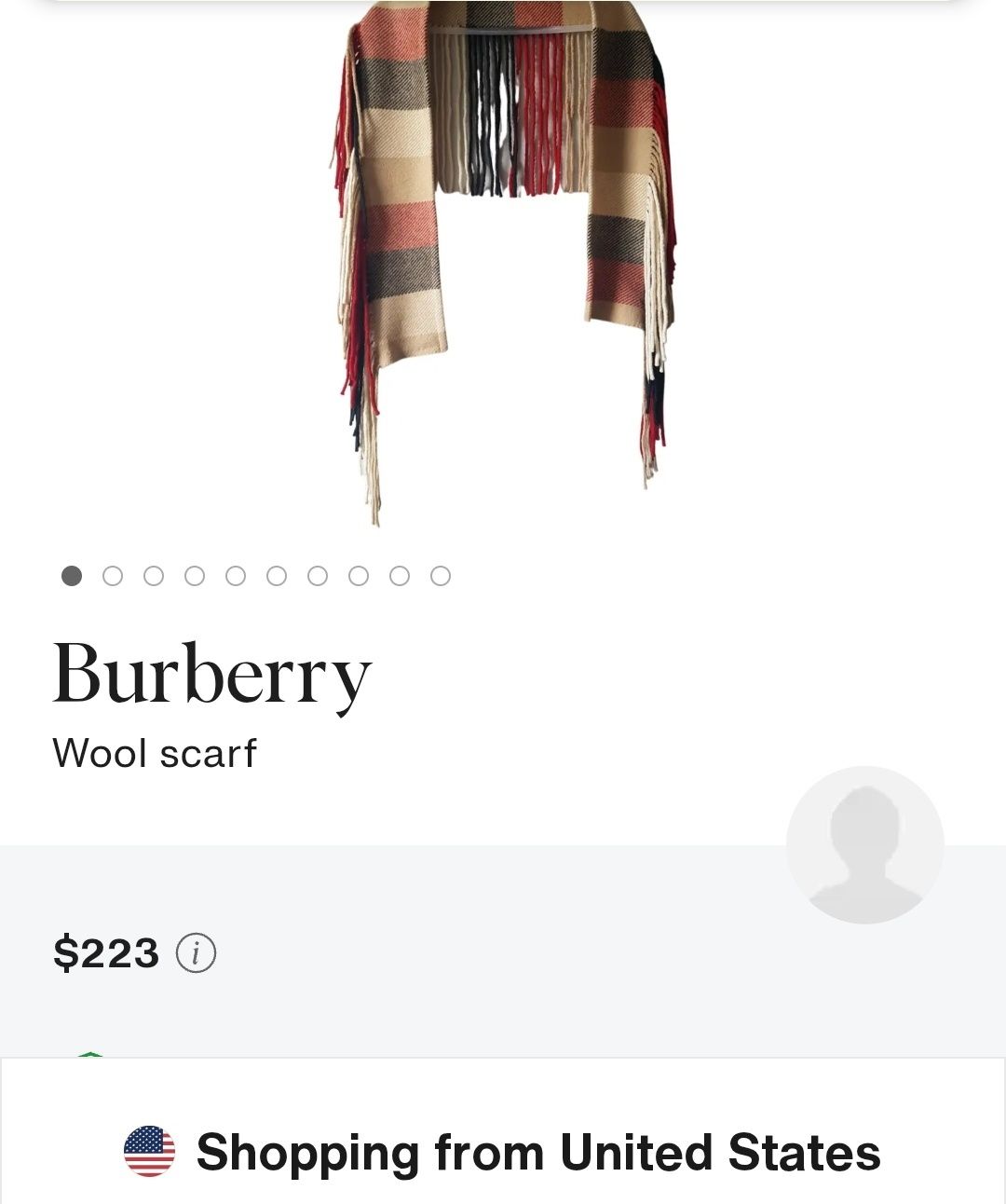 Оригінальний шарф Burberry з вовни меріноса та кашеміру