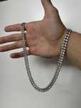 Łańcuch Diamond Cuban Link 8mm Białe Złoto - 60cm ORYGINALNY ICEDSTUFF