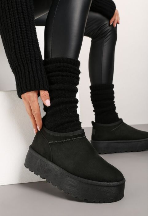 Buty śniegowce emu ugg czarne zamszowe