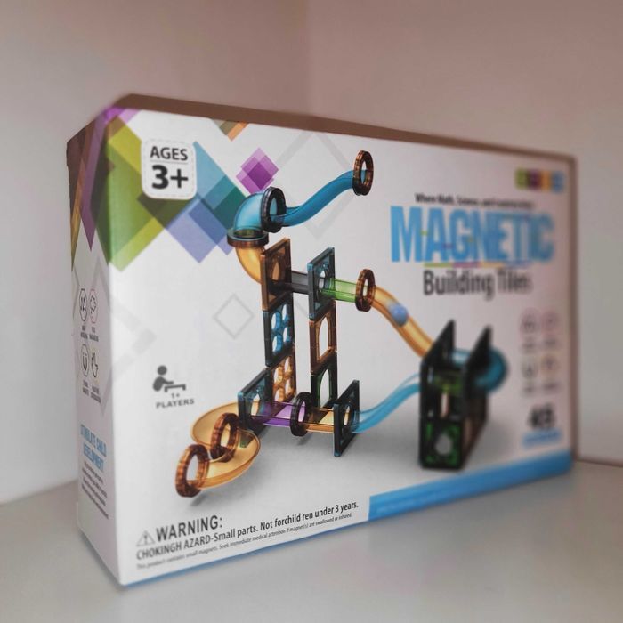 Nowe klocki magnetyczne 3D edukacyjne Tor Kulkowy 45 sztuk #81