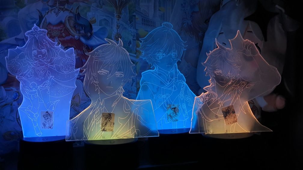 3д ночник Геншин Импакт, Genshin Impact, светильник, лампа аниме