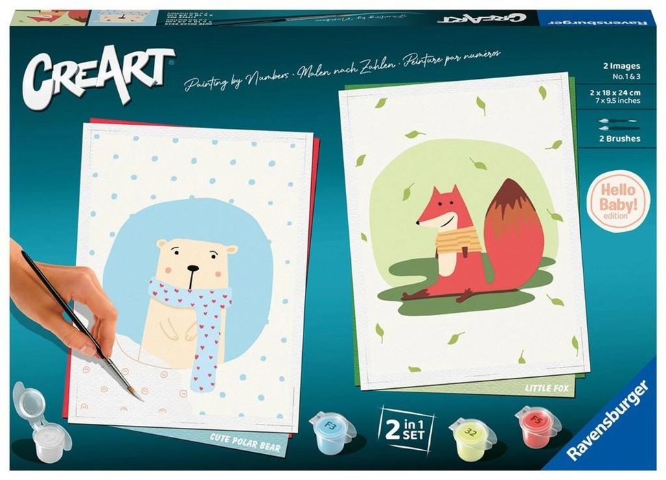 CreArt : Zestaw Miś z Liskiem pudełko,231x345 mm