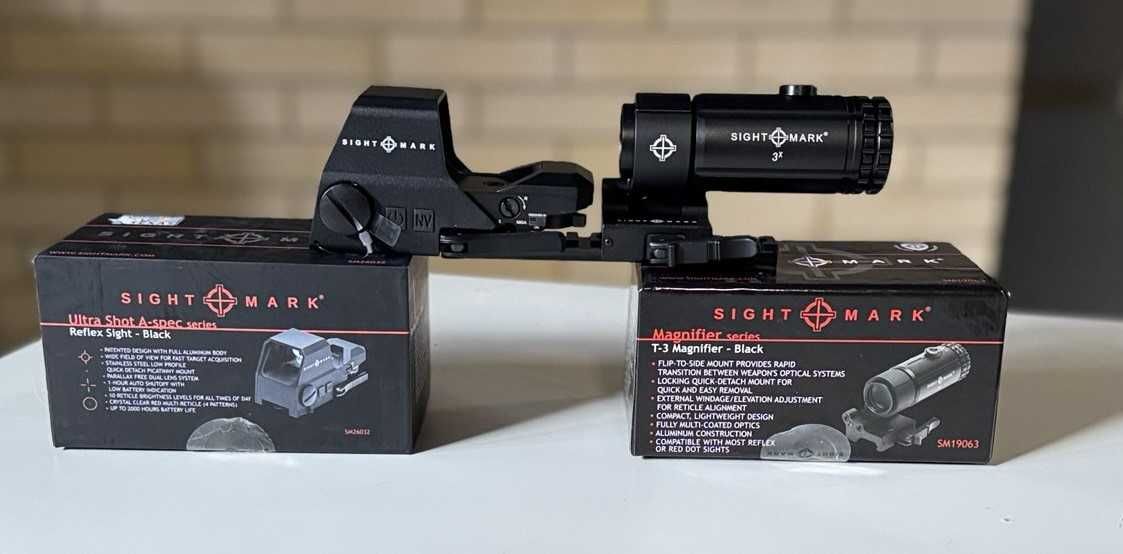 Комплект Коллиматор Sightmark A-Spec + Магнифер 3-x кратный  из США