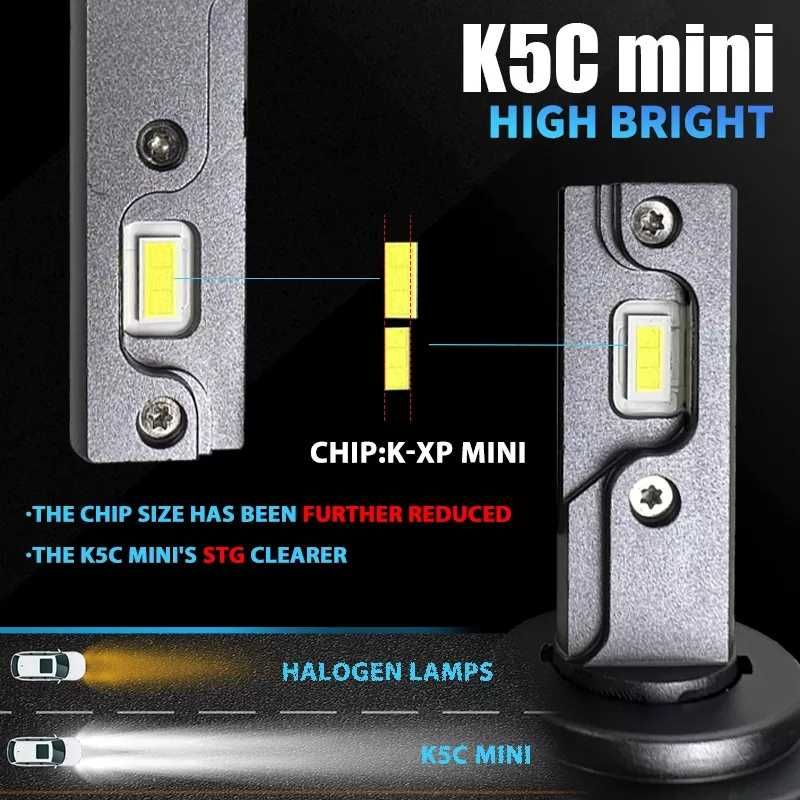DawnKnight K5C Mini H1 H4 H7 HB3 H8 H9 H11 Топ LED лампы K7C K8C K9C