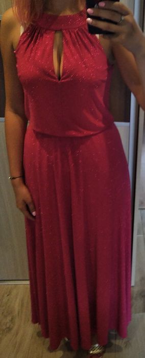 Różowa sukienka z połyskiem