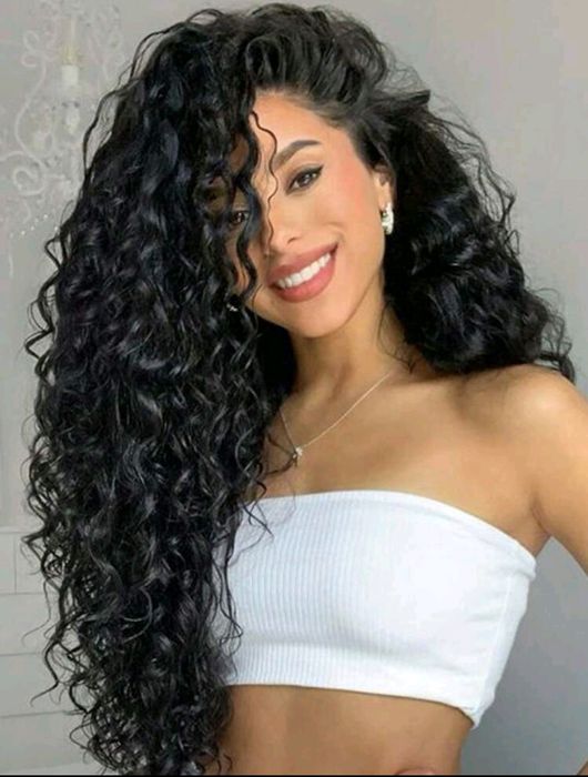 Włosy peruka czarna