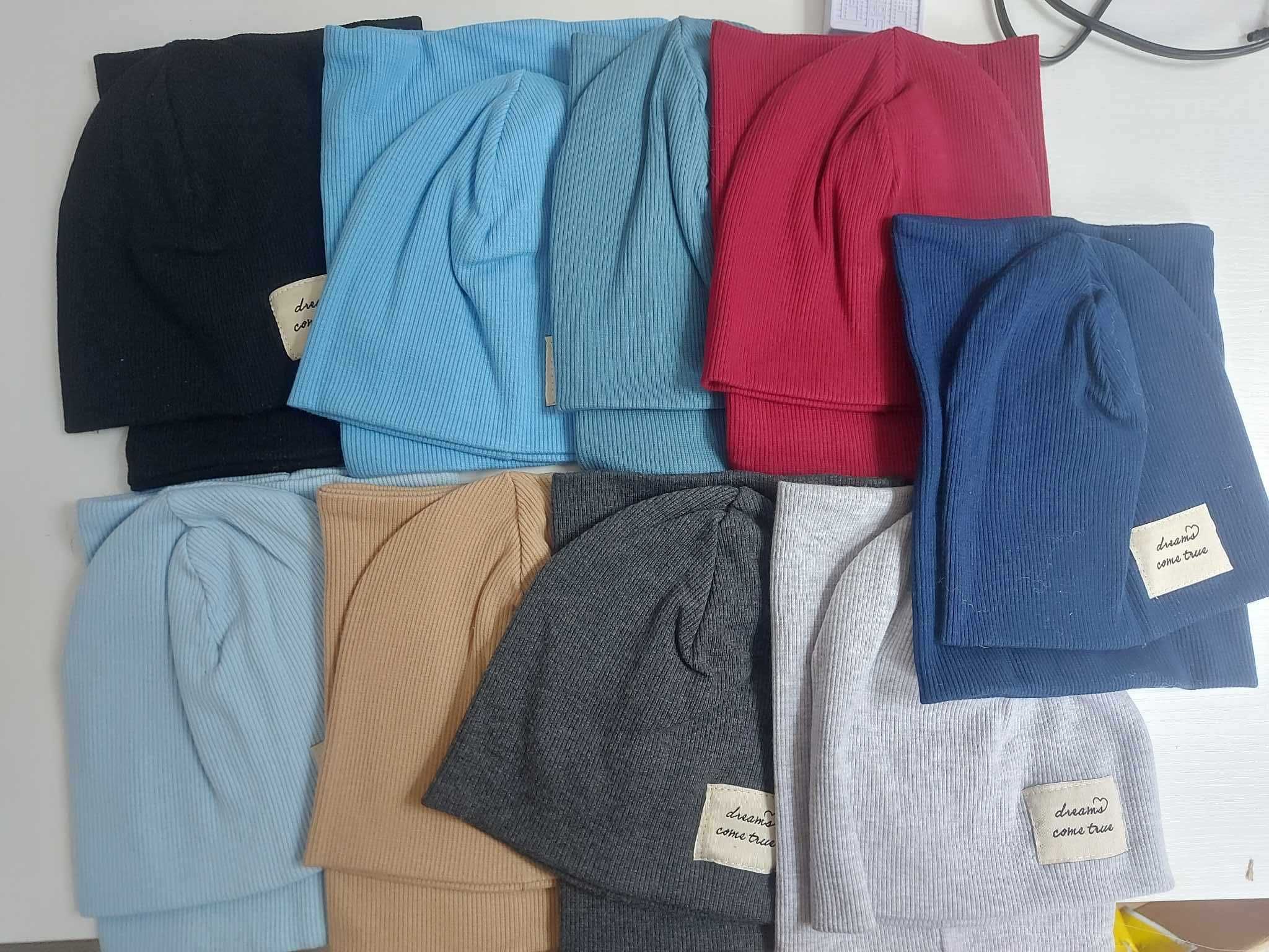 Czapka + komin podwójna bawełna 42-46