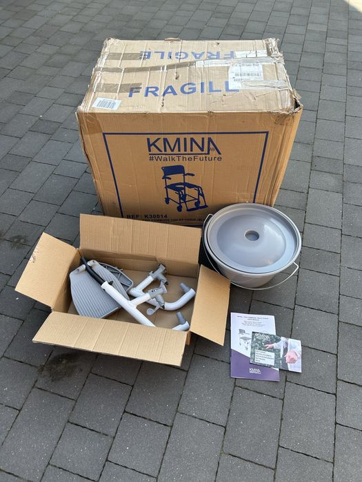 Krzesło KMINA prysznicowe z kółkami krzesło inwalidzkie toaletowe