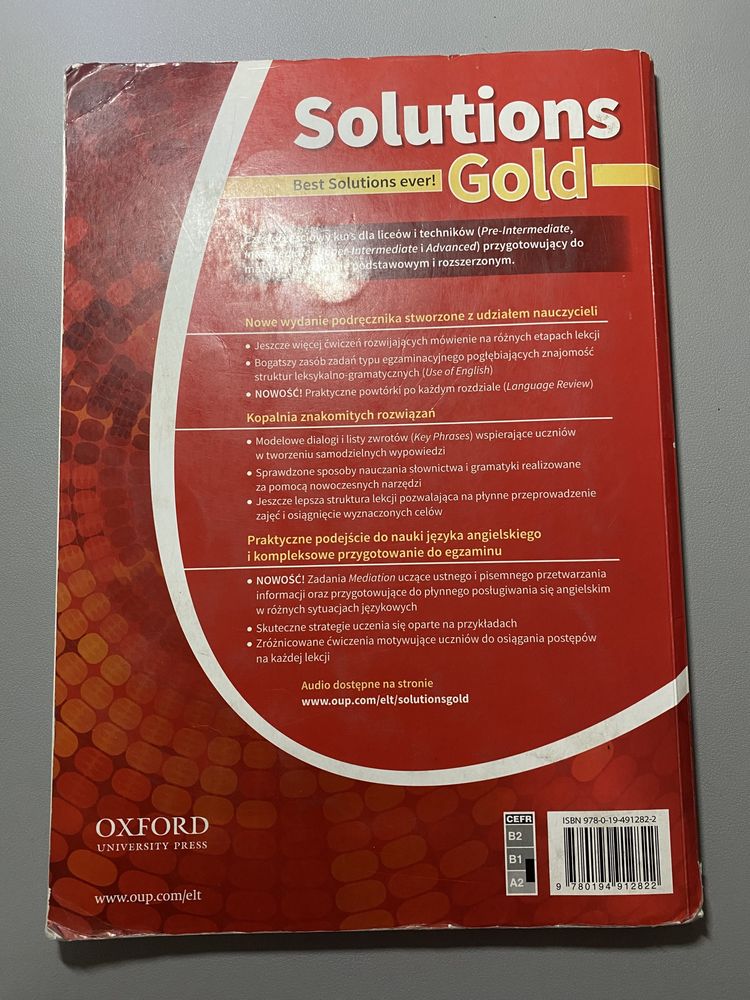 podręcznik do angielskiego solutions gold