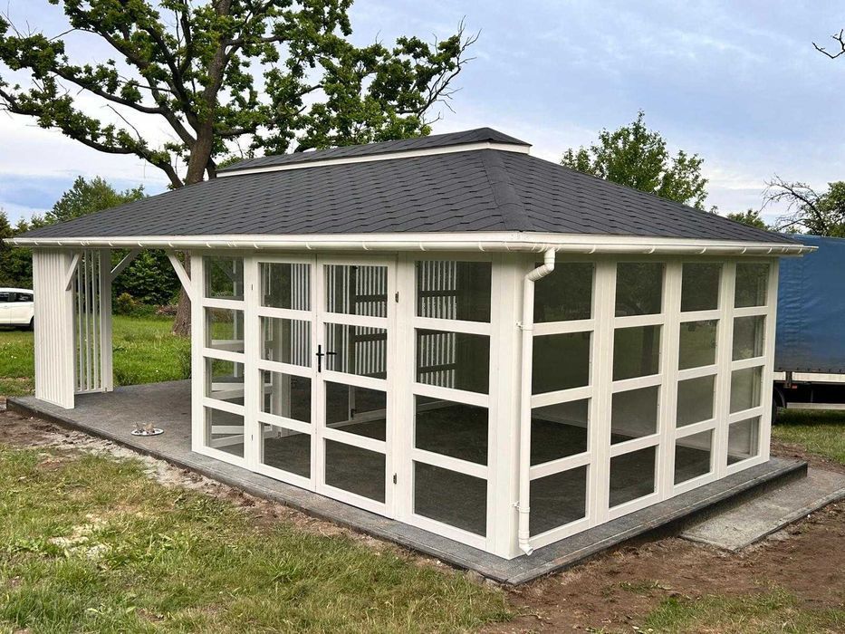 Altana ogrodowa z tarasem Ogród zimowy z altaną 8x4