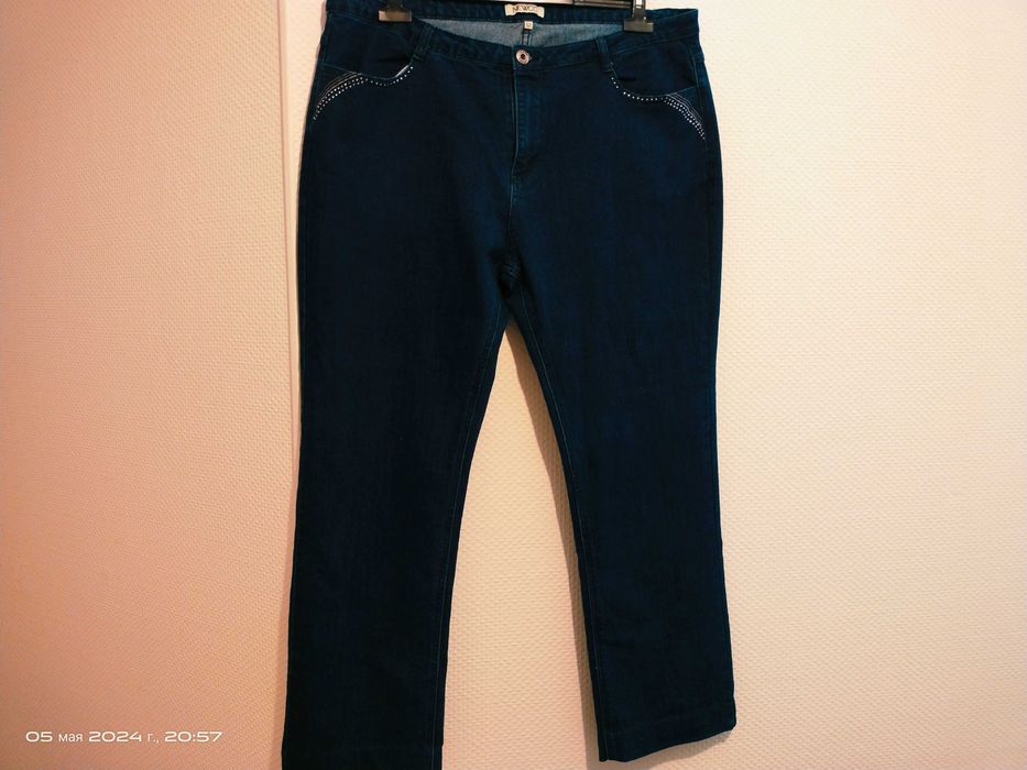 Джинсы синие 56-58  большой размер  батал