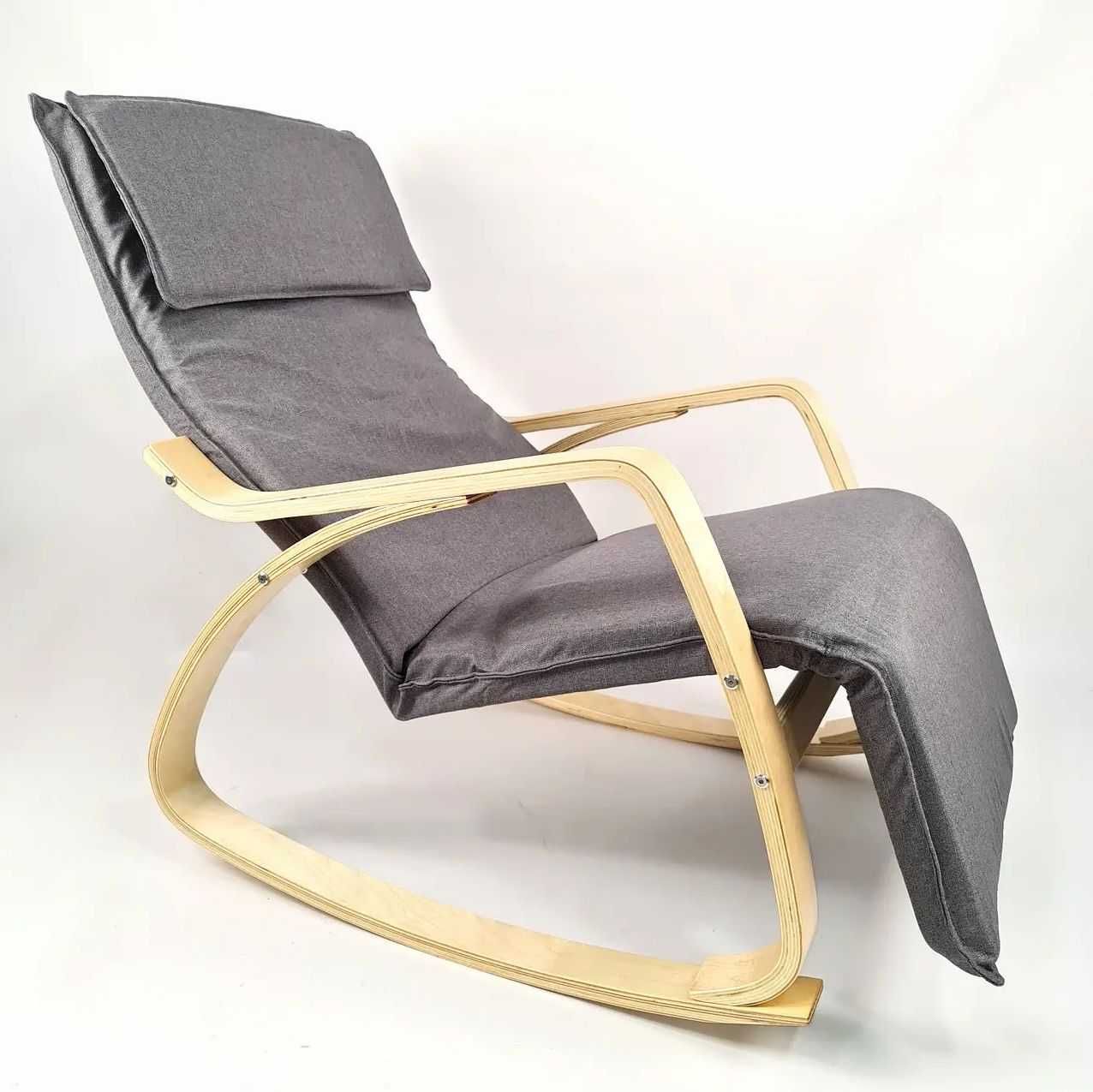 Крісло гойдалка для квартири, кресло качалка Style нова Natural Gray