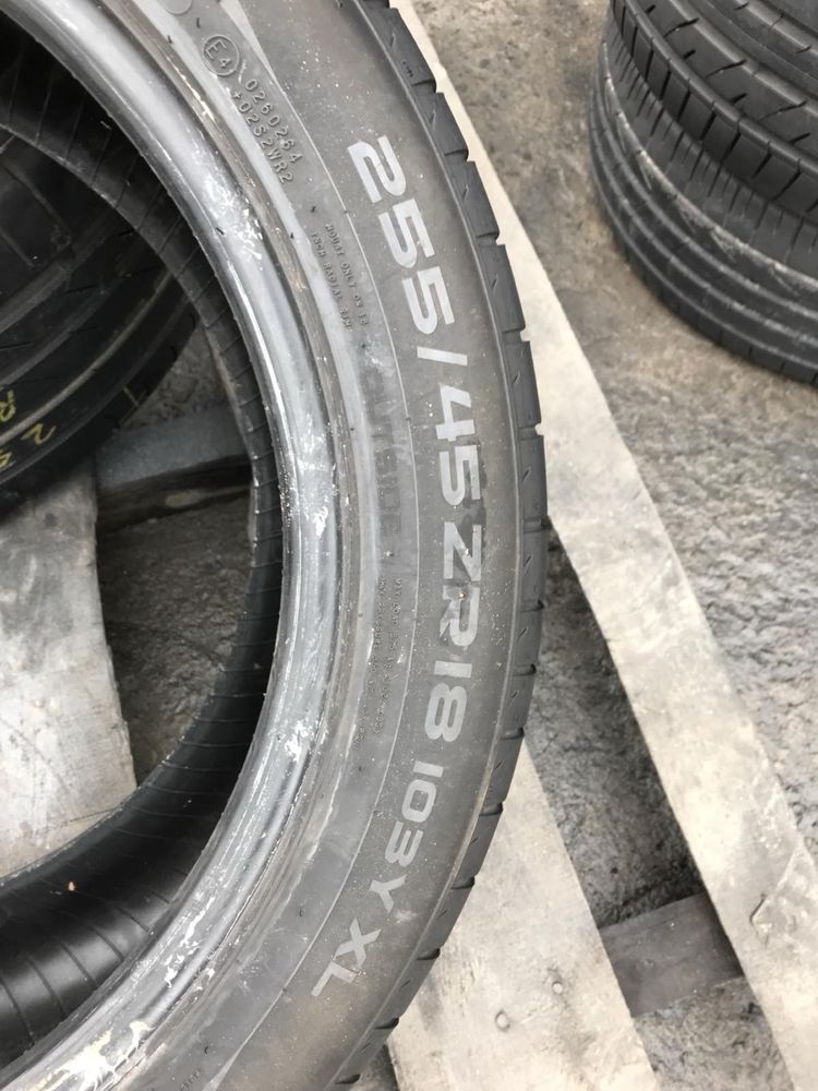 Nokian 255/45r18 пара резина шини б/у склад оригінал літо