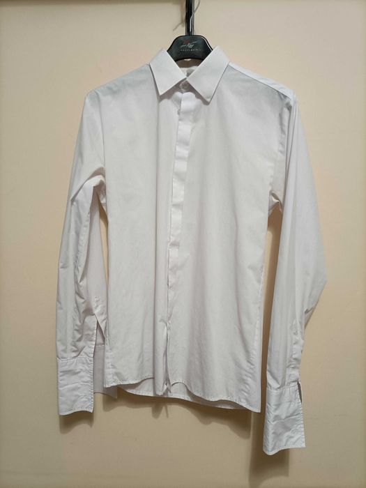 Koszula Biała męska, ślubna,  M, 182/188, Slim, Długi rękaw.