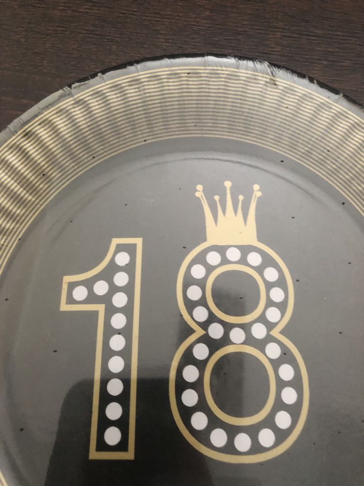 Talerzyki papierowe urodiznowe na 18-stke 48tkna