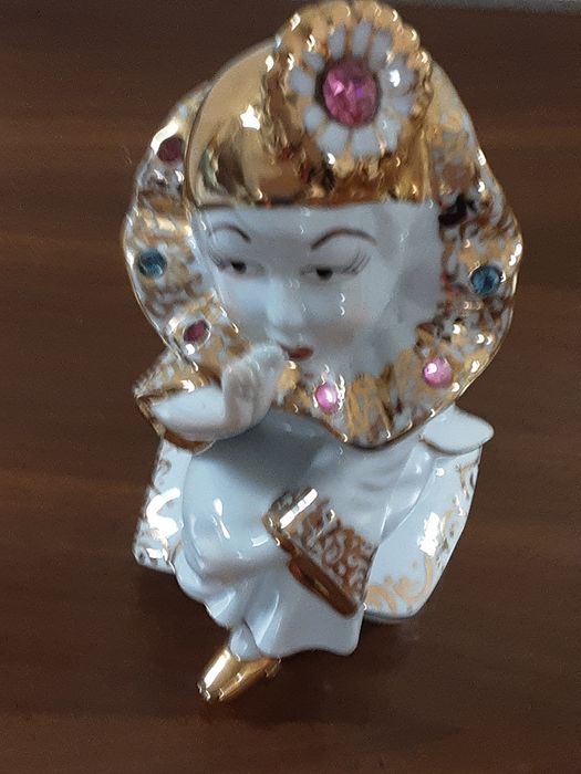 Palhaço em porcelana limoge com brilhantes