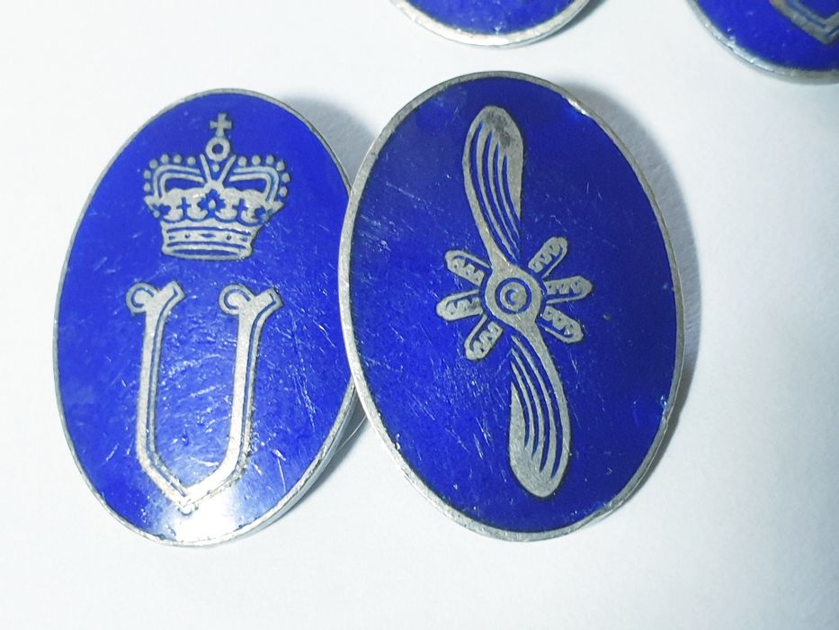 Antigos botões de punho em prata - insignias do Rei Umberto da Itália