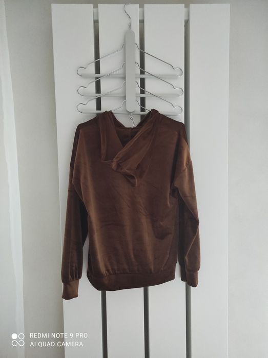 dres welurowy komplet / rozm. s-m / karmel brązowy
