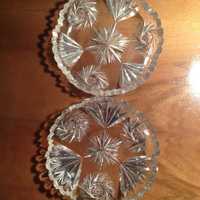 2  talerzyki kryształowe, śr. 14,5 cm ,    PRL