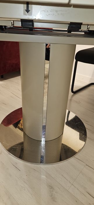 Stół okrągły solidny rozkładany 120 160