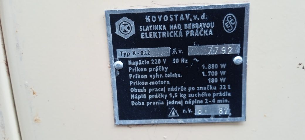 Pralka Stara czeska
