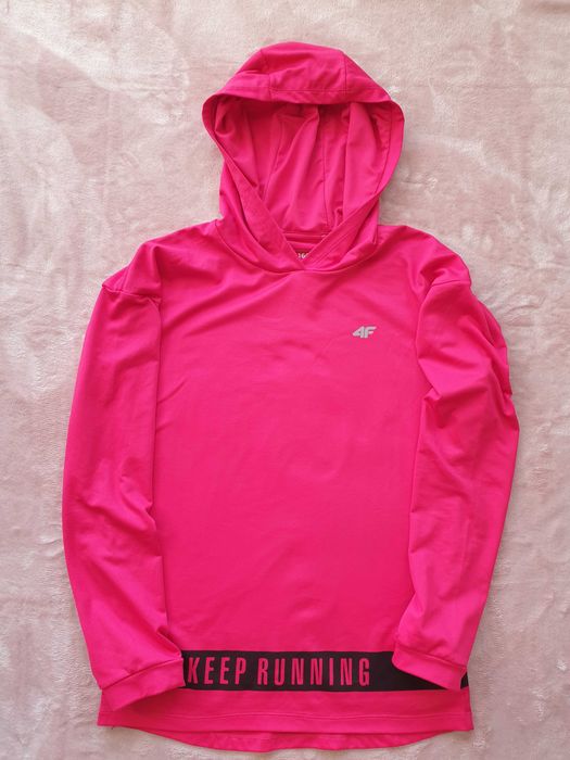 Bluza z kapturem sportowa różowa 4F