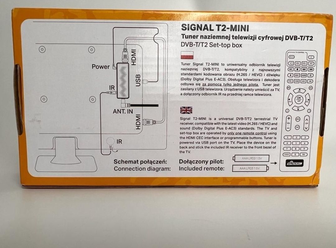 Dekoder tuner DVB-T T2 signal mini