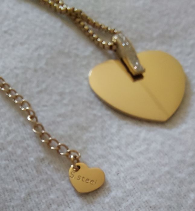 Colar e Brincos "Coração c/ Brilhantes"