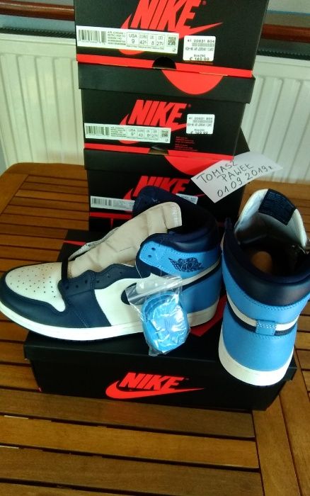 (r. Eur 42,5) Nike JORDAN 1 Retro High Obsidian UNC 555088,-140