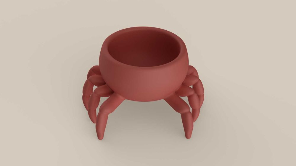 Vaso/Suporte Caranguejo Fofo 3D | Decoração Marinha Original