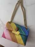 Torebka kurt geiger cyrkonie tęcza jak nowa fabric mini kensington