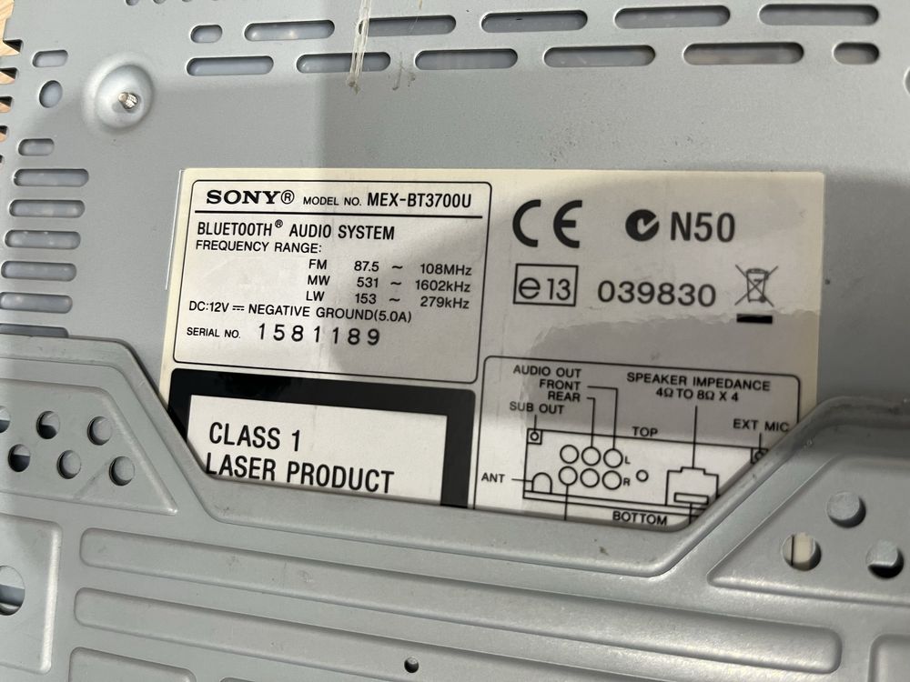 Radio samochodowe radioodtwarzacz sony mex-bt3700u bluetooth
