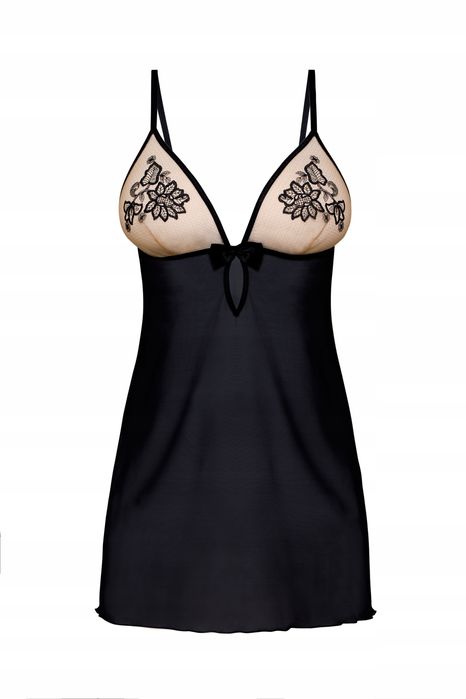 Róża Mehendi Damska Koszulka Nocna Czarna R. Xl