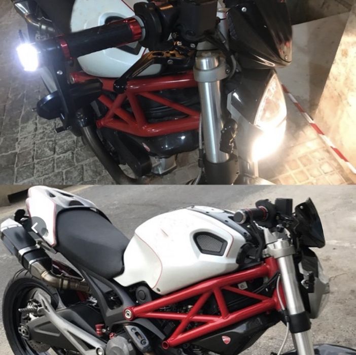 Espelhos ovais em alumínio com piscas LED de guiador