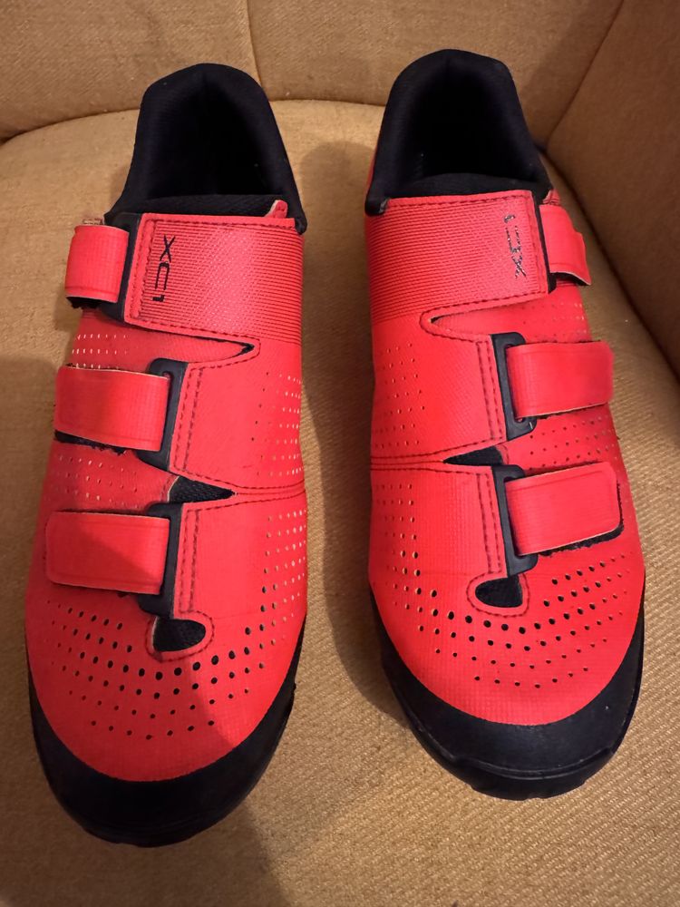Buty wpinane SPD Shimano MTB SH-XC100 XC1 czerwone